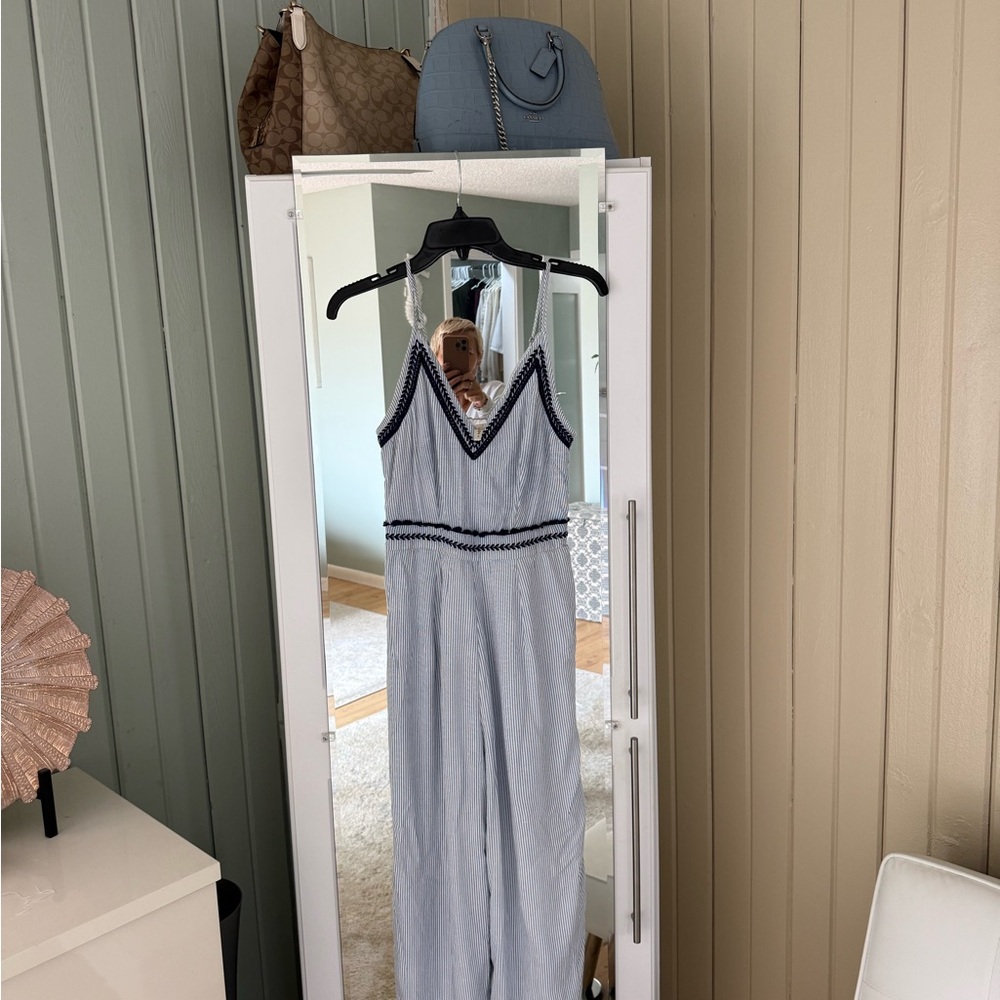 Japna Light Blue Jumpsuit with Black Trim